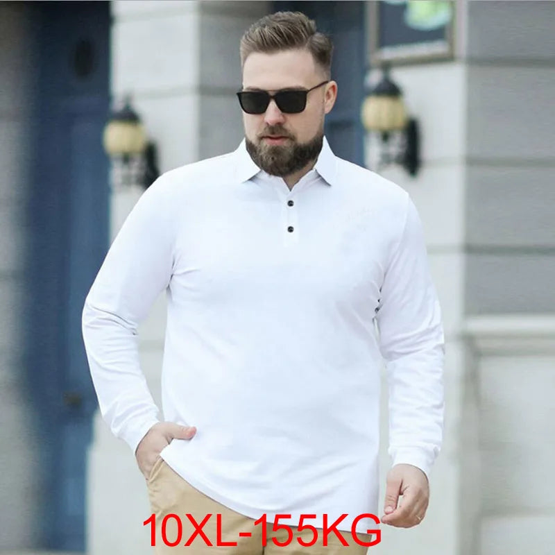 Camisa de Talla Grande con Cuello Vuelto – Manga Larga y Corte Suelto para Otoño e Invierno