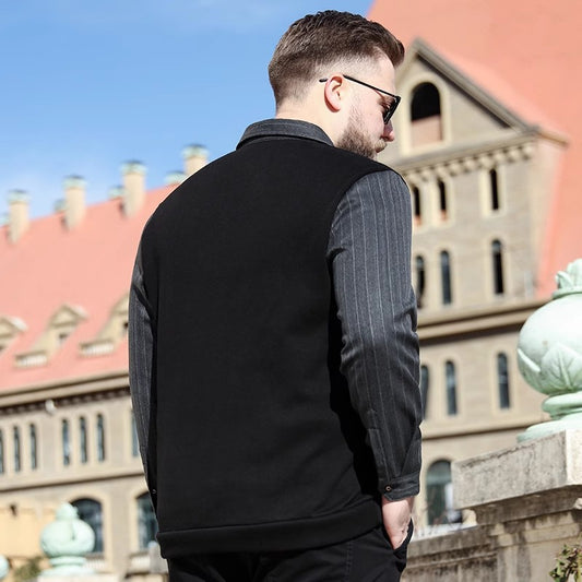 Chaqueta Acolchada Oversize – Abrigo Casual de Negocios con Forro Polar para Hombre
